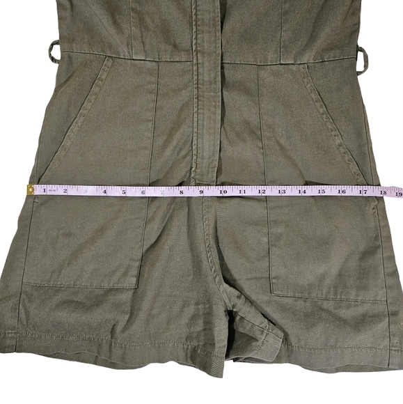 Loup Short Zip Up Romper, Army Green, XS - Picture 12 of 16